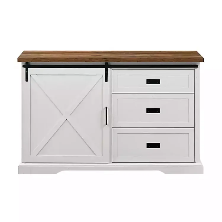 Kirklands Home Sliding Door and 3-Drawer Sideboard White Best