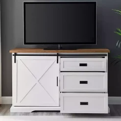 Kirklands Home Sliding Door and 3-Drawer Sideboard White Best