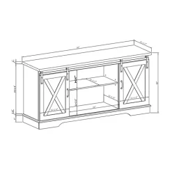 Kirklands Home Sliding Door Rustic Oak Top TV Stand White Sale
