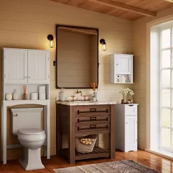 Kirklands Home Slim Single Door Cabinet with Drawer White Online