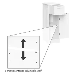 Kirklands Home Slim Single Door Cabinet with Drawer White Online