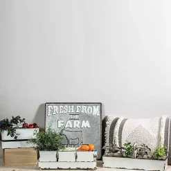 Decorative Trays>Kirklands Home Slotted Enamel Tray White
