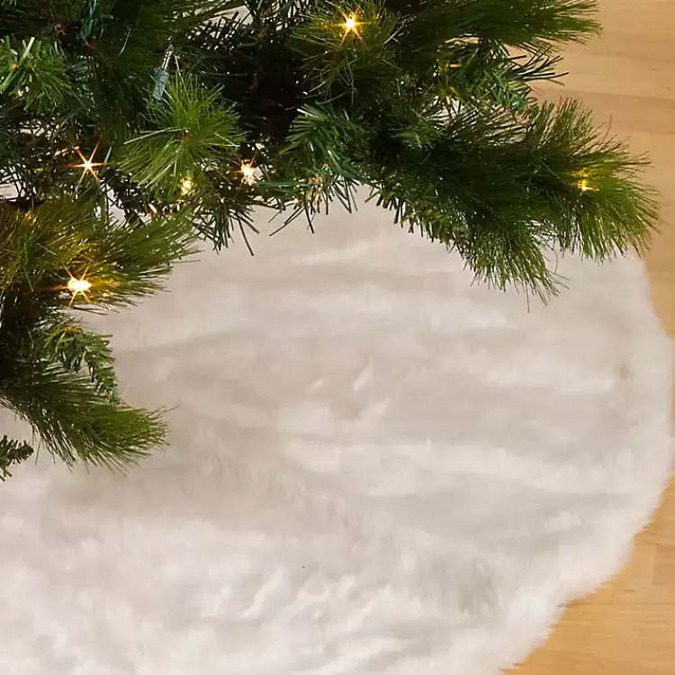 Christmas Tree Skirts & Collars>Kirklands Home Snow Fur Tree Skirt White
