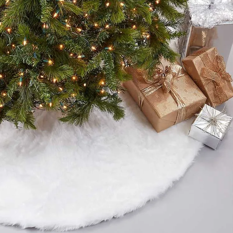 Christmas Tree Skirts & Collars>Kirklands Home Snow Fur Tree Skirt White