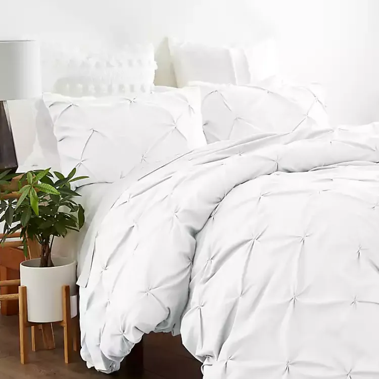 Kirklands Home Soft Pinched 3-pc. Twin Duvet Cover Set White Best