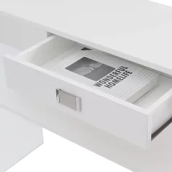 Kirklands Home Soho Glass Console Table with Shelf White Online