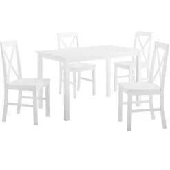 Kirklands Home White Solid Wood 5-pc. Dining Set New