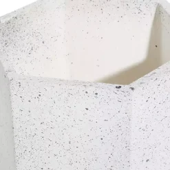 Kirklands Home Speckled Planters with Wooden Legs, Set of 2 White New