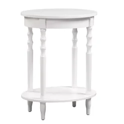 Kirklands Home Spindle Legs Oval Accent Table White Sale