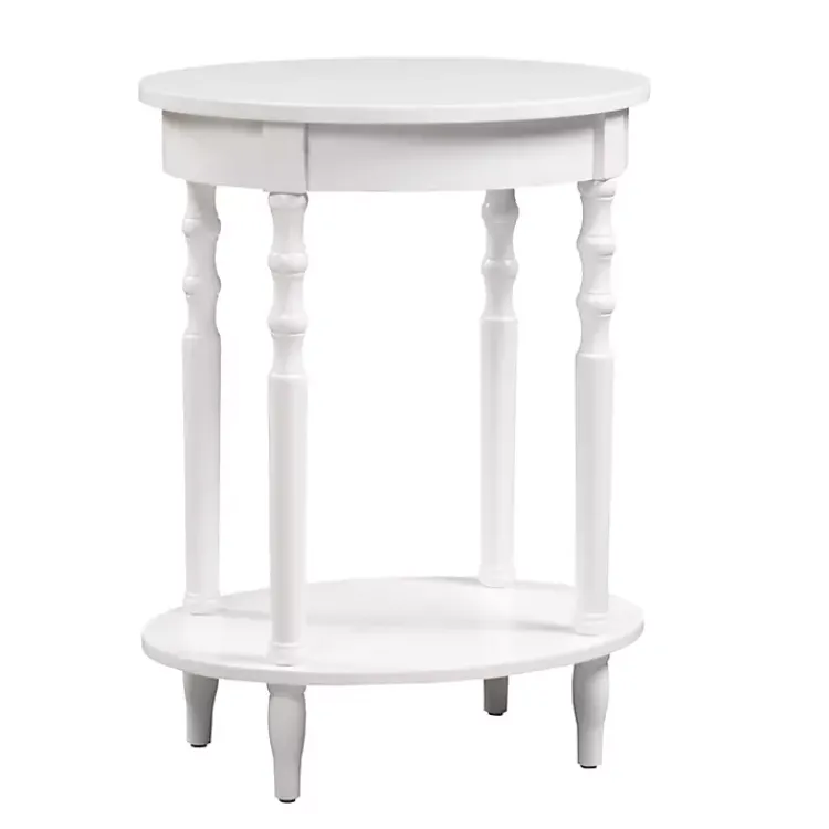Kirklands Home Spindle Legs Oval Accent Table White Sale