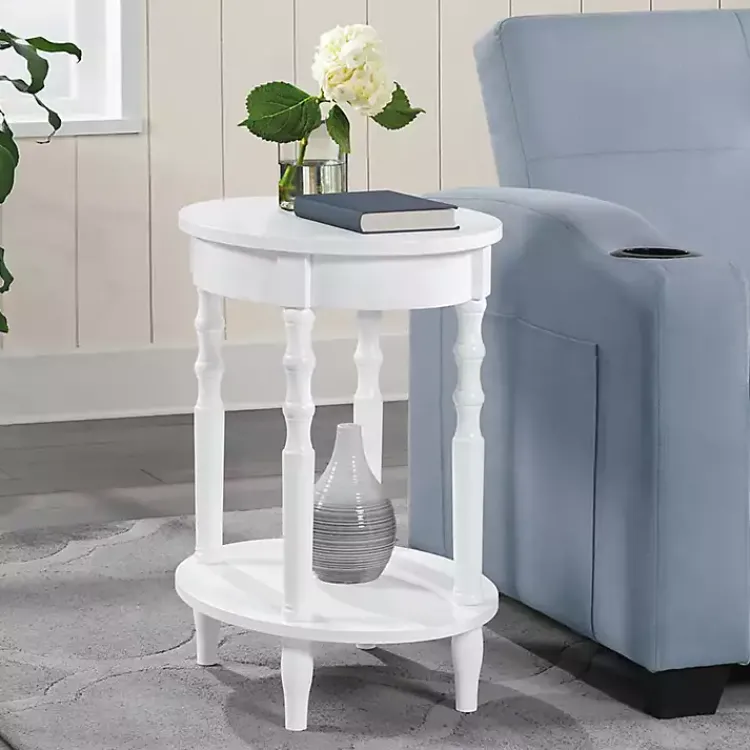 Kirklands Home Spindle Legs Oval Accent Table White Sale