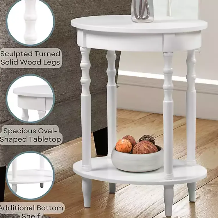 Kirklands Home Spindle Legs Oval Accent Table White Sale