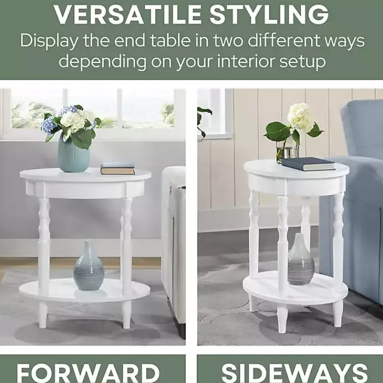 Kirklands Home Spindle Legs Oval Accent Table White Sale