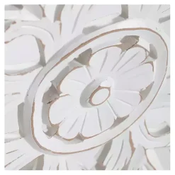 Kirklands Home Sqaure Medallion Wood Plaque White Online