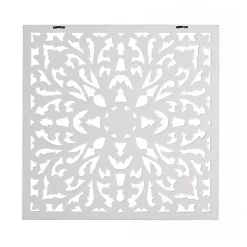 Kirklands Home Sqaure Medallion Wood Plaque White Online
