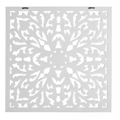 Kirklands Home Sqaure Medallion Wood Plaque White Online