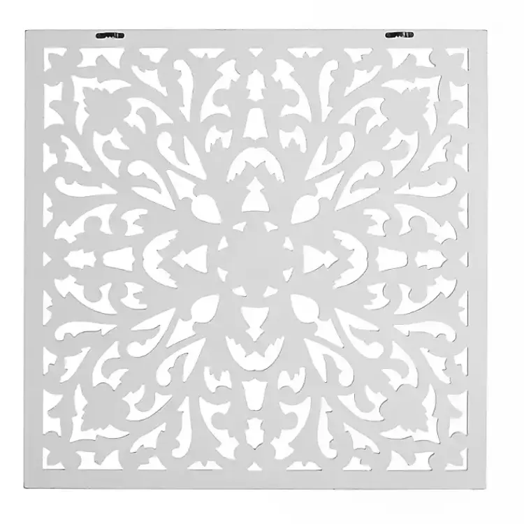 Kirklands Home Sqaure Medallion Wood Plaque White Online