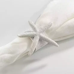 Kirklands Home White Starfish Napkin Rings, Set of 4 Outlet