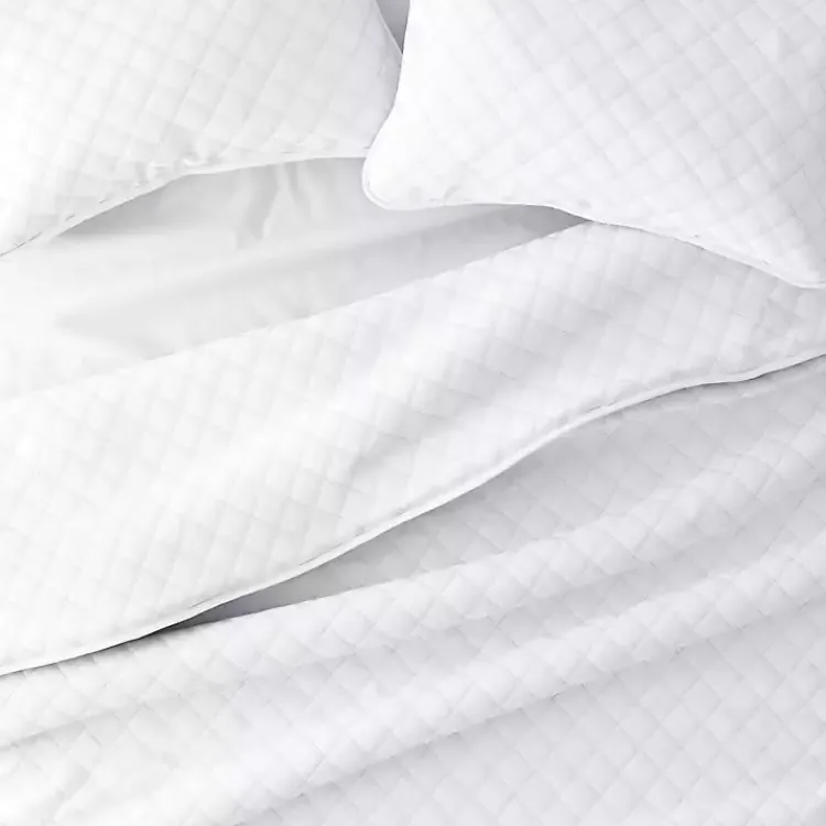 Kirklands Home Stitched Diamond 2-pc. Twin Quilt Set White
