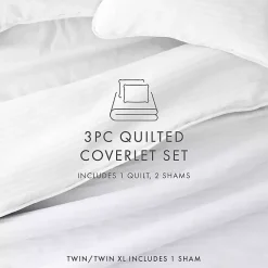 Kirklands Home Stitched Stripes 3-pc. Queen Quilt Set White Best