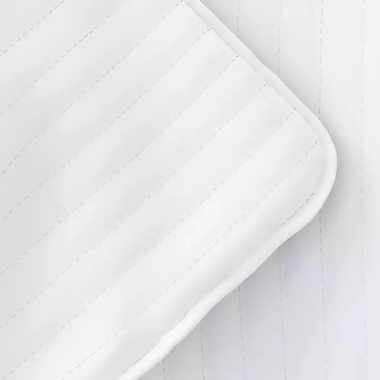 Kirklands Home Stitched Stripes 3-pc. King Quilt Set White Hot