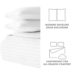 Kirklands Home Stitched Stripes 3-pc. King Quilt Set White Hot