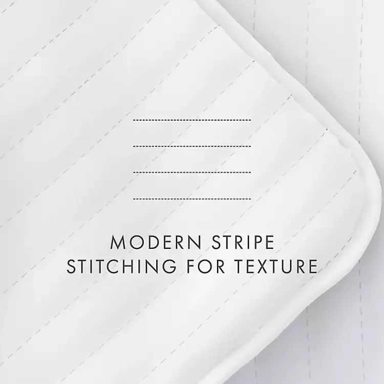Kirklands Home Stitched Stripes 3-pc. King Quilt Set White Hot