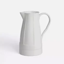 Vases>Kirklands Home Stoneware Pitcher Vase White