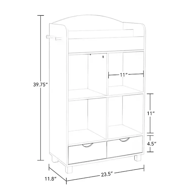 Kirklands Home Storage Cabinet Bookshelf with 2 Navy Bins White Outlet