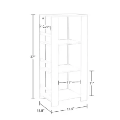 Kirklands Home Storage Tower Bookshelf with 2 Navy Bins White Outlet