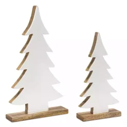 Christmas Decorations>Kirklands Home Straight Silhouette 2-pc. Christmas Tree Set White