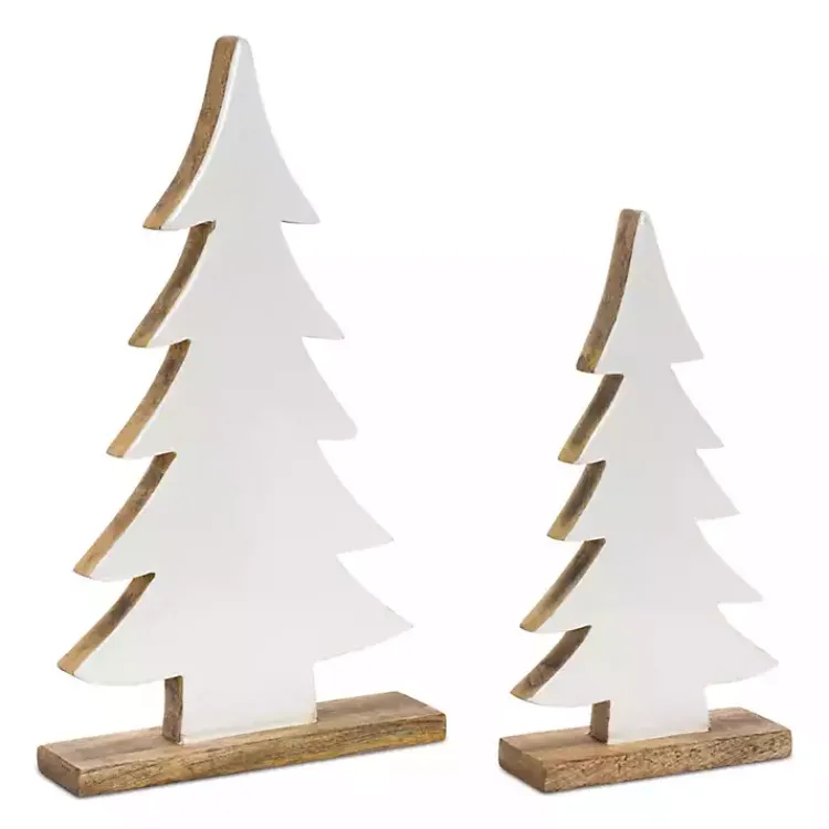 Christmas Decorations>Kirklands Home Straight Silhouette 2-pc. Christmas Tree Set White