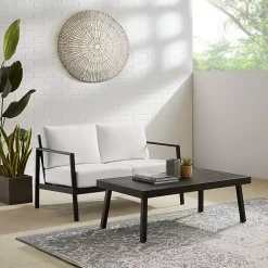 Kirklands Home White Sunbrella Cushions Holland Outdoor Loveseat Best