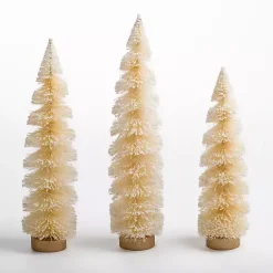 Christmas Decorations>Kirklands Home Swirl Bottle Brush Christmas Trees, Set of 3 White