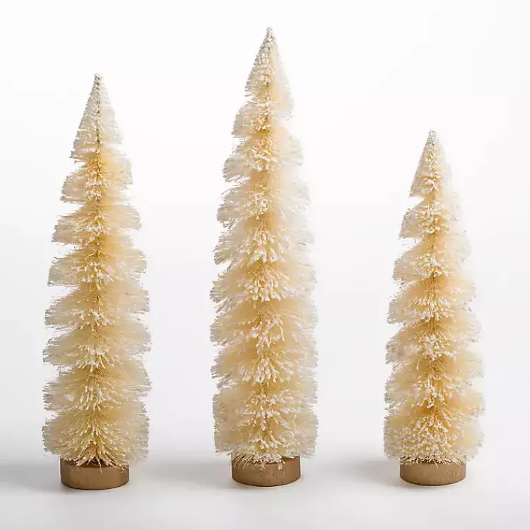 Christmas Decorations>Kirklands Home Swirl Bottle Brush Christmas Trees, Set of 3 White