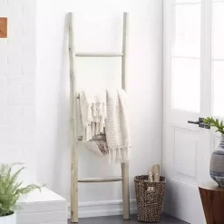 Decorative Accents>Kirklands Home Teak Wood Leaning Ladder White