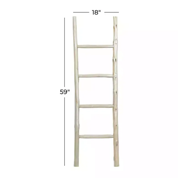 Decorative Accents>Kirklands Home Teak Wood Leaning Ladder White