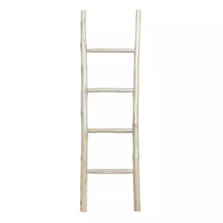 Decorative Accents>Kirklands Home Teak Wood Leaning Ladder White