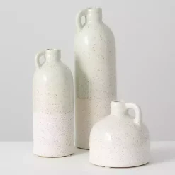 Vases>Kirklands Home Terracotta Bottle Vases, Set of 3 White