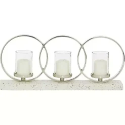 Candle Holders>Kirklands Home White Terrazzo Candle Holder Runner