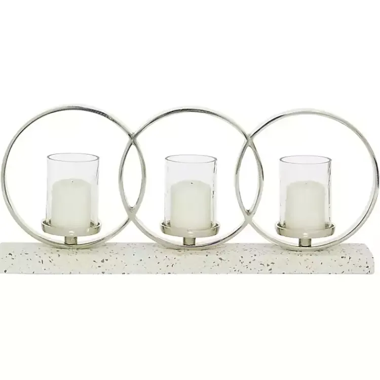 Candle Holders>Kirklands Home White Terrazzo Candle Holder Runner