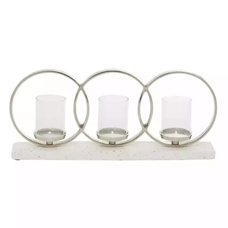 Candle Holders>Kirklands Home White Terrazzo Candle Holder Runner