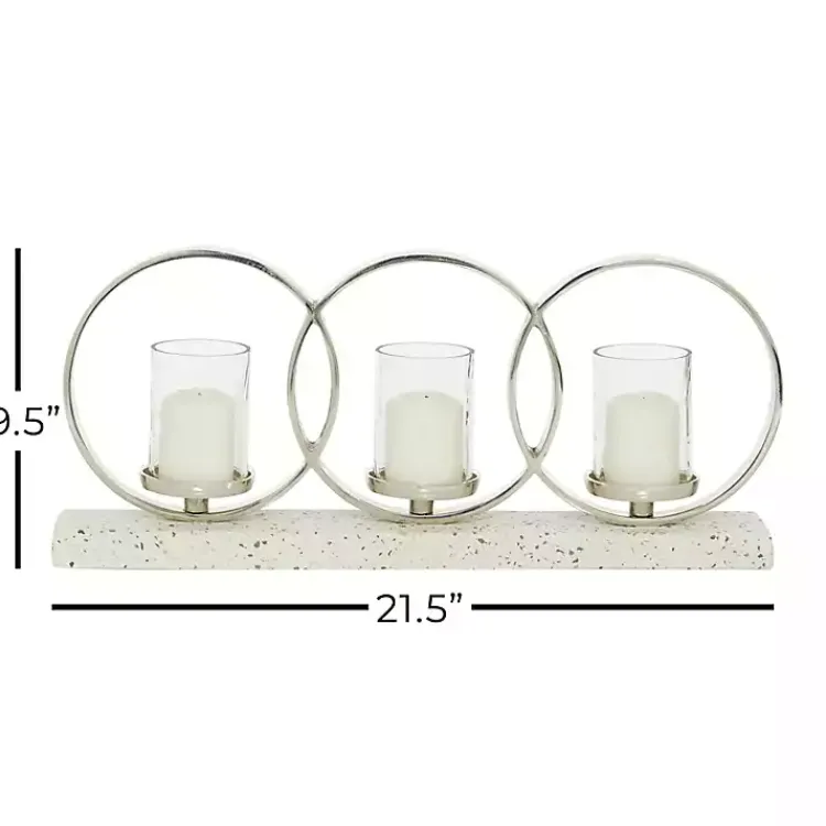 Candle Holders>Kirklands Home White Terrazzo Candle Holder Runner