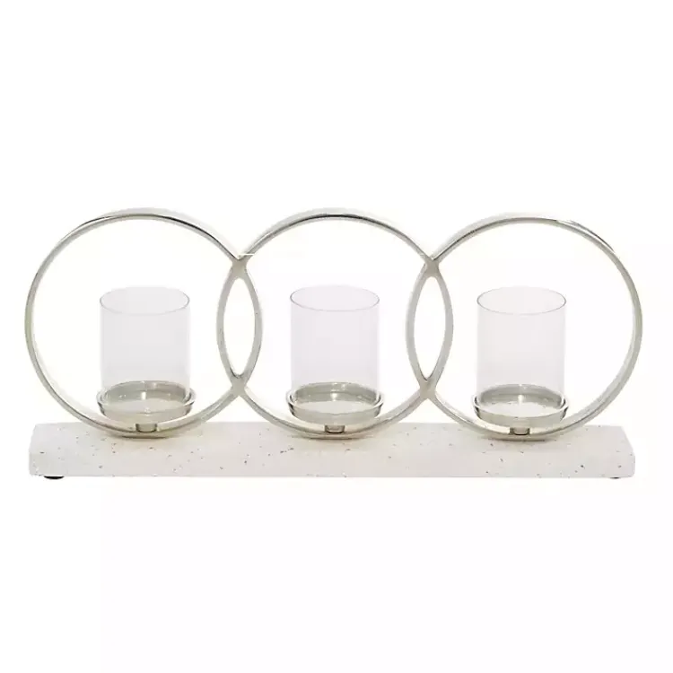 Candle Holders>Kirklands Home White Terrazzo Candle Holder Runner