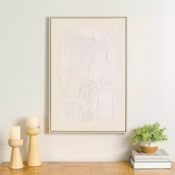 Kirklands Home White Texture Abstract Canvas Wall Art New