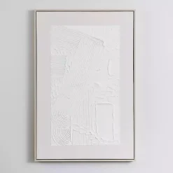 Kirklands Home White Texture Abstract Canvas Wall Art New