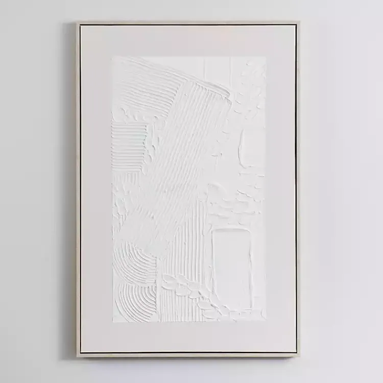Kirklands Home White Texture Abstract Canvas Wall Art New