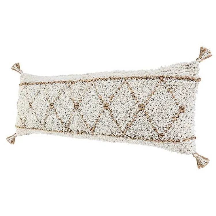 Pillows>Kirklands Home White Textured Diamond Lumbar Pillow