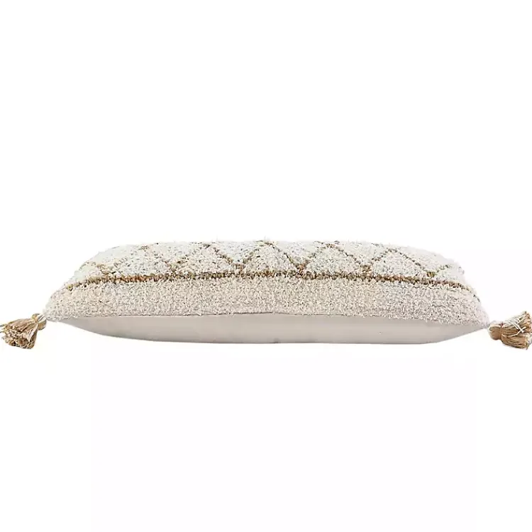 Pillows>Kirklands Home White Textured Diamond Lumbar Pillow
