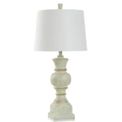 Kirklands Home Textured Spindle Table Lamp White